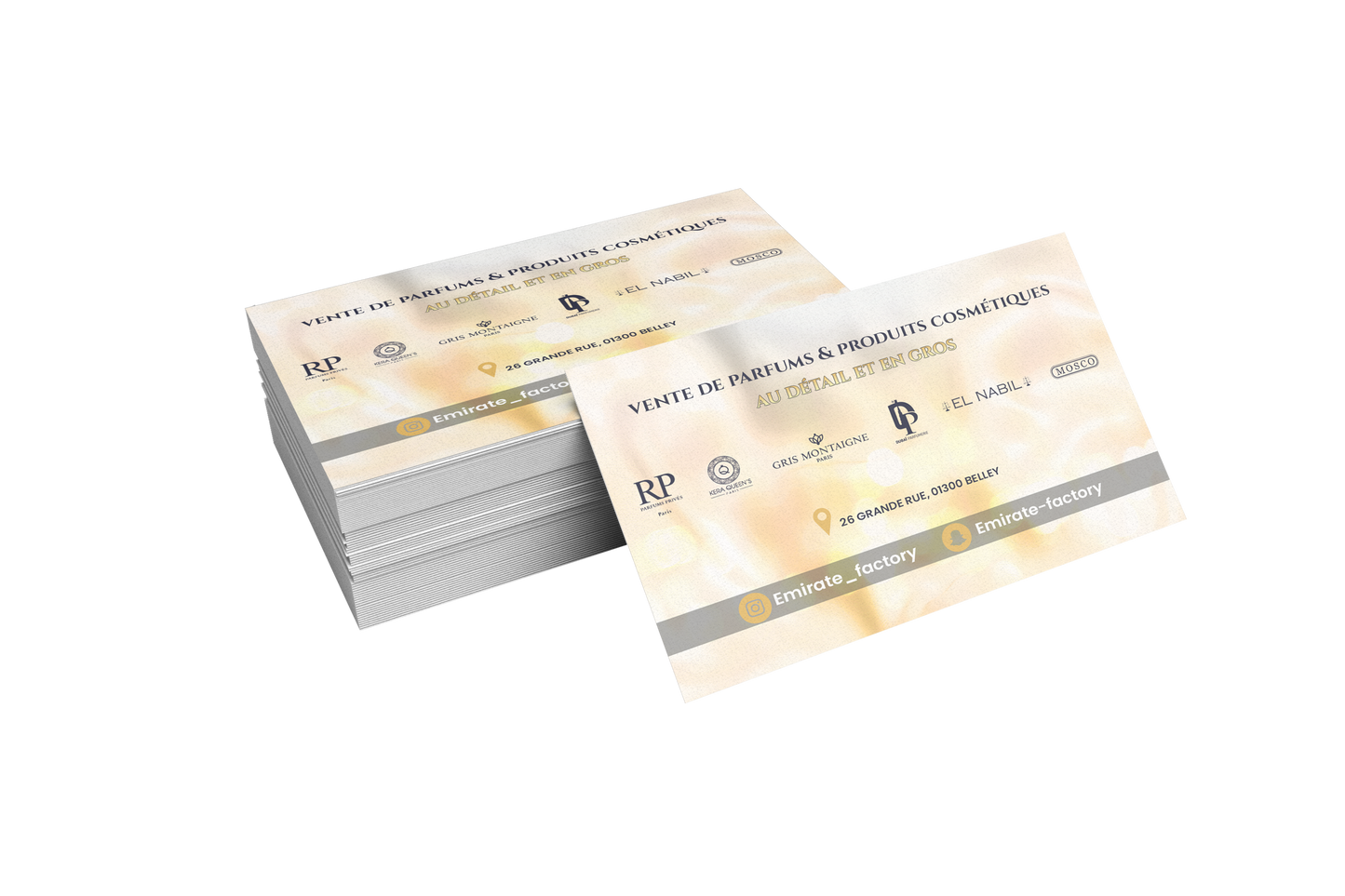 Carte de visite plastifié